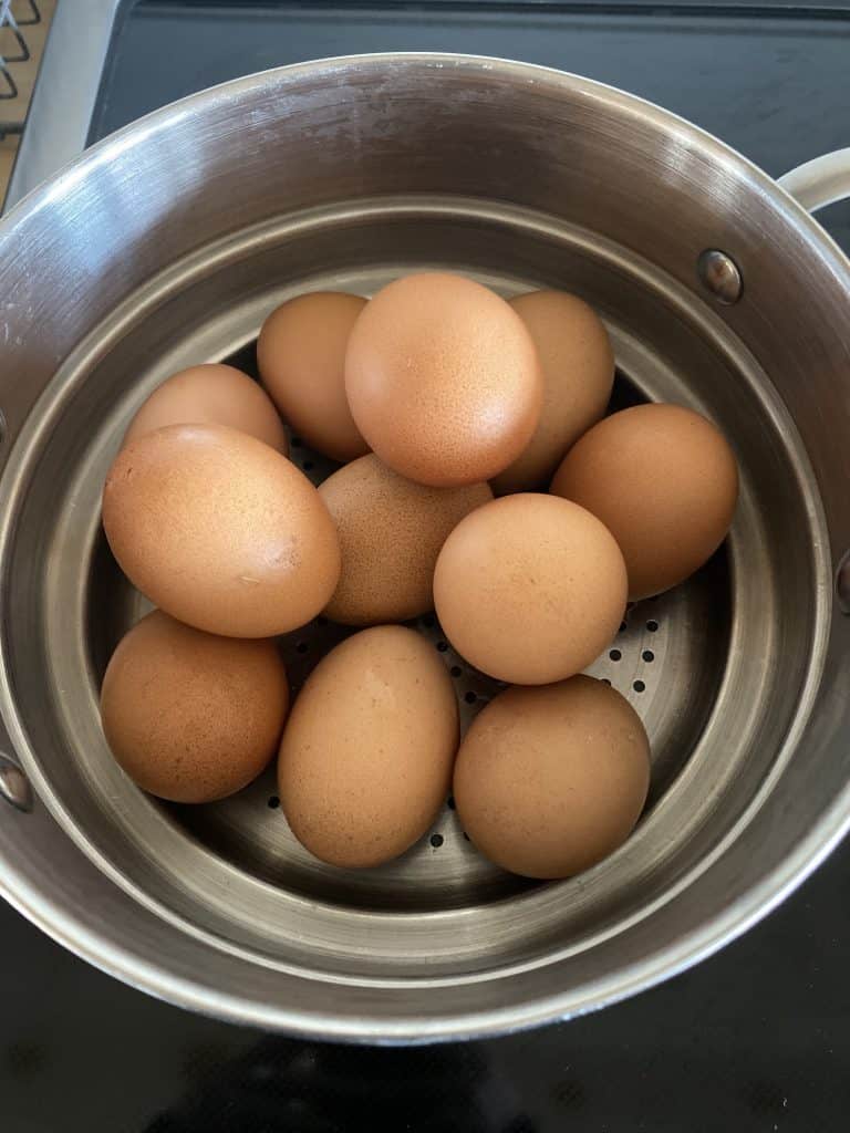 Hardboiling eggs for potato salad