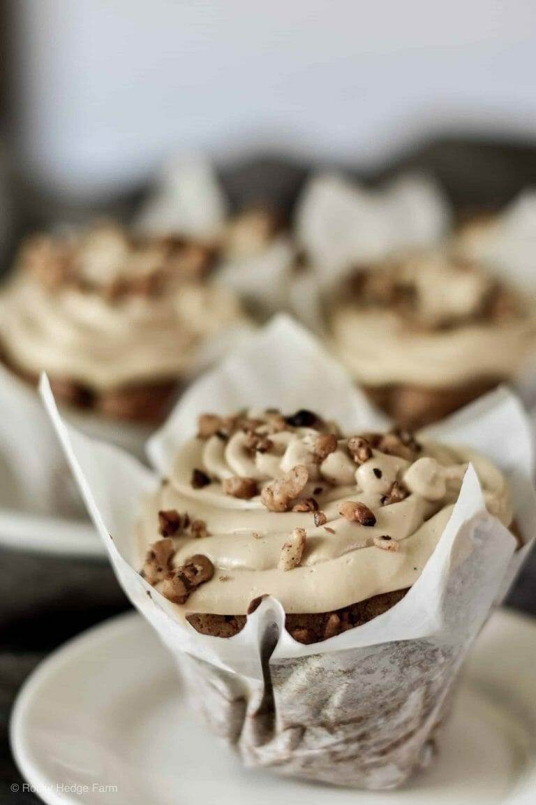 Sourdough Carrot Cake Muffins with Cream Cheese Frosting