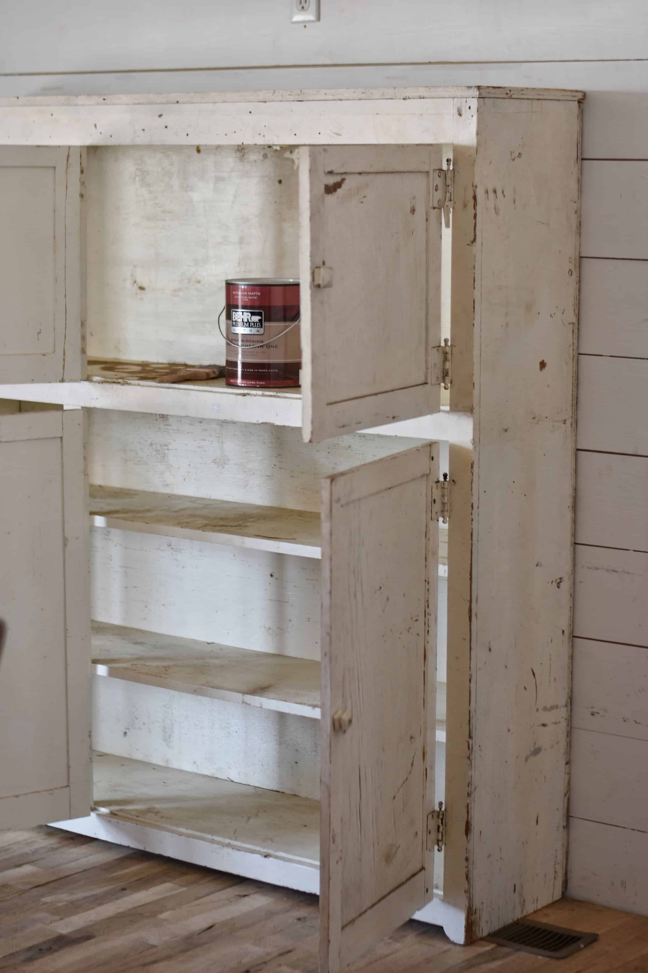 White Farmhouse Cabinet Makeover - Rocky Hedge Farm