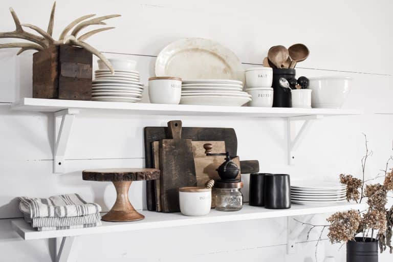 How to Style and Decorate Rustic Farmhouse Industrial Kitchen Shelves