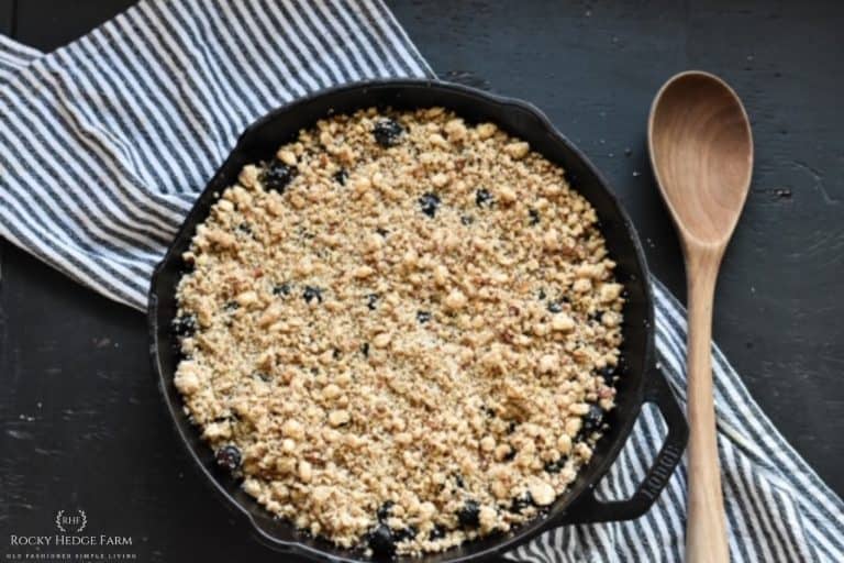 Cast Iron Keto Blueberry Crisp