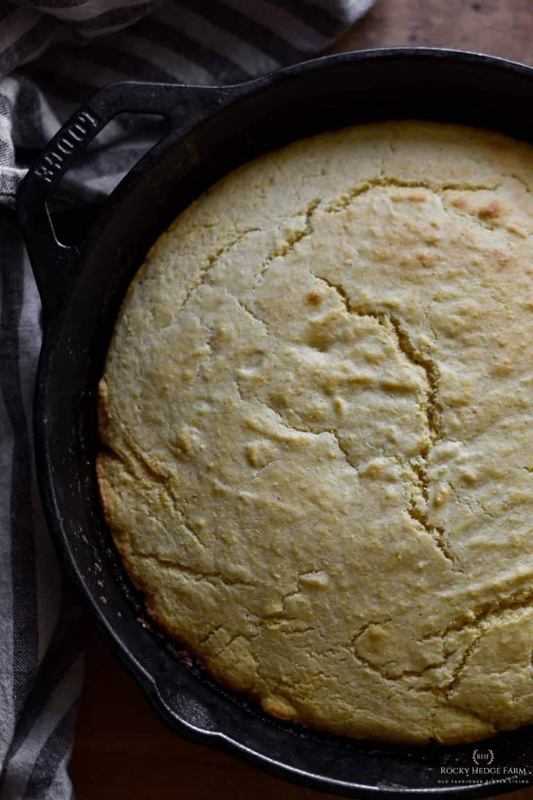 Old Fashioned Iron Skillet Cornbread Recipe - Rocky Hedge Farm