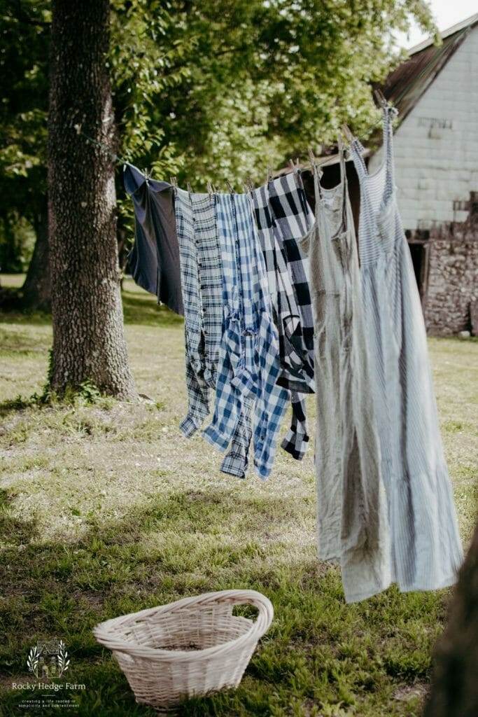 laundry hanging on a clothesline under the sun