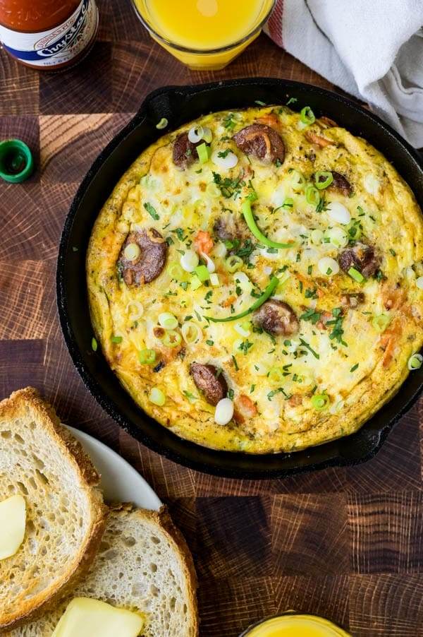 cajun frittata in skillet