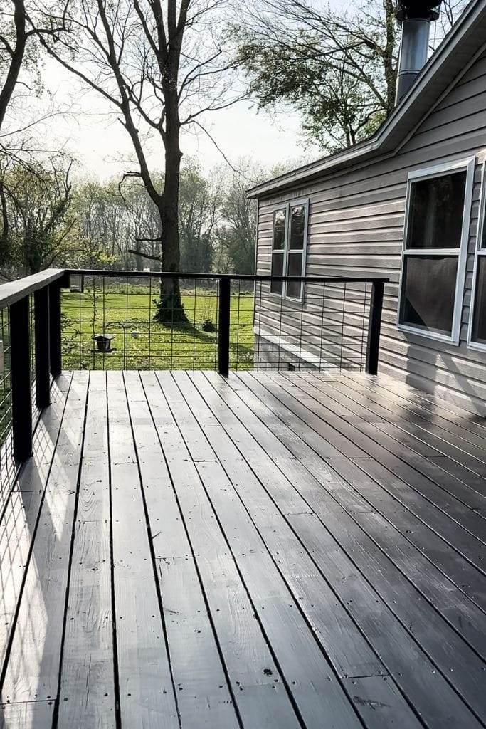 rich black stain on the deck