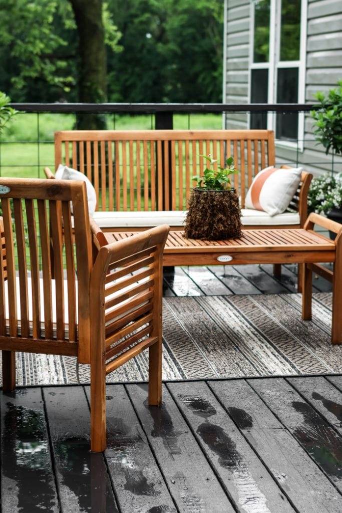 Manufactured home porch makeover creates a welcoming entrance for guests.