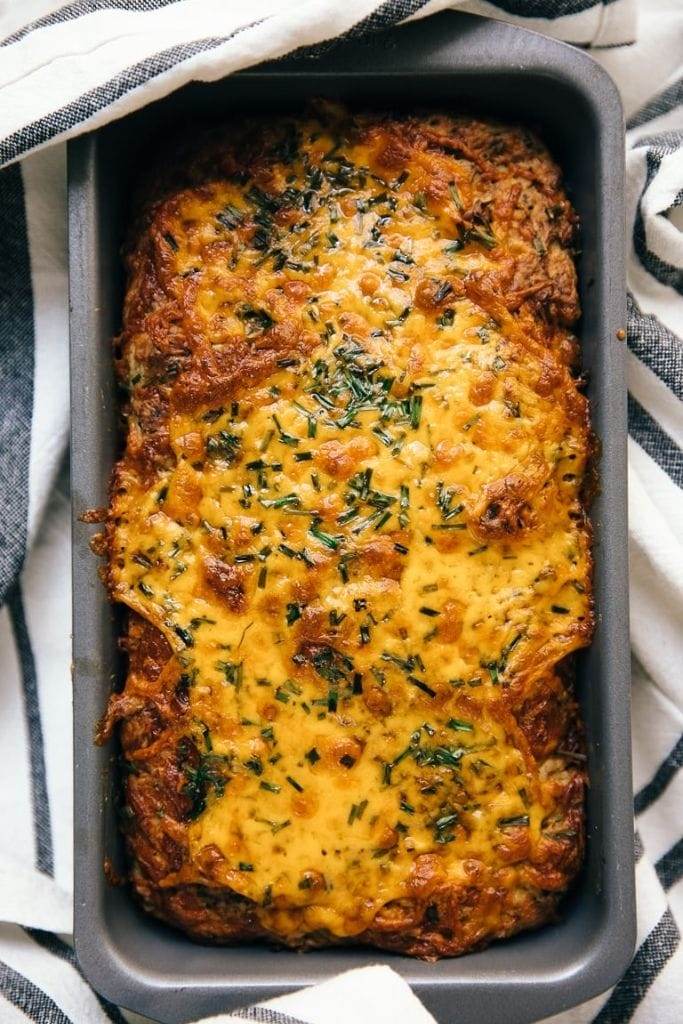 a loaf of zucchini bread made with cheese