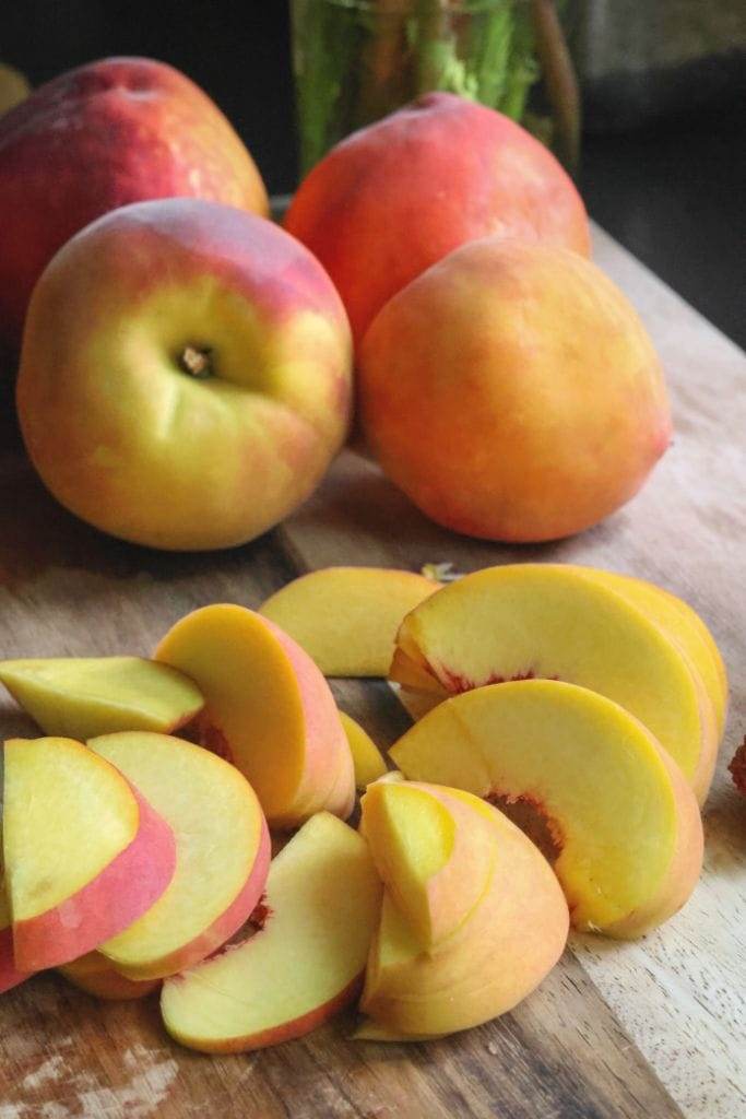 fresh peaches for a cobbler