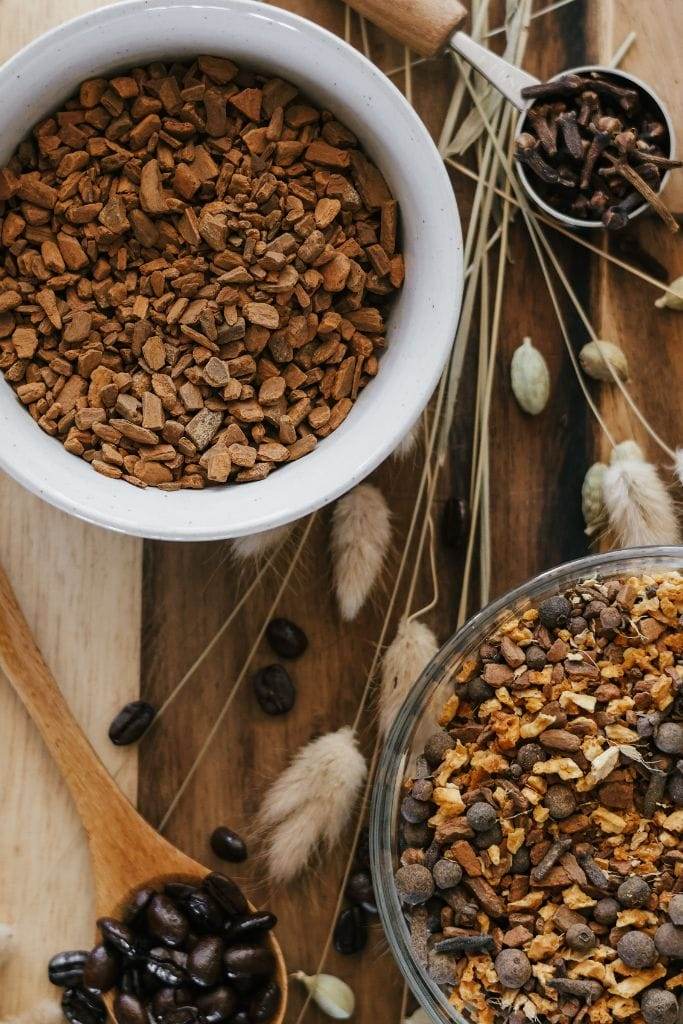 a close up of cinnamon chips for a simmer pot recipe