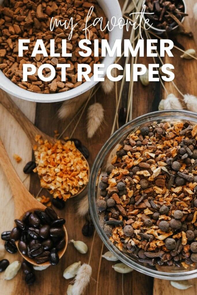 fall herbs and spices for making a simmer pot recipe