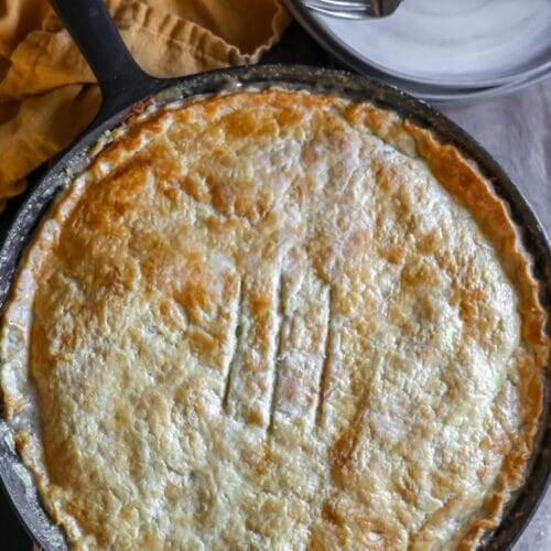 homemade skillet chicken pot pie