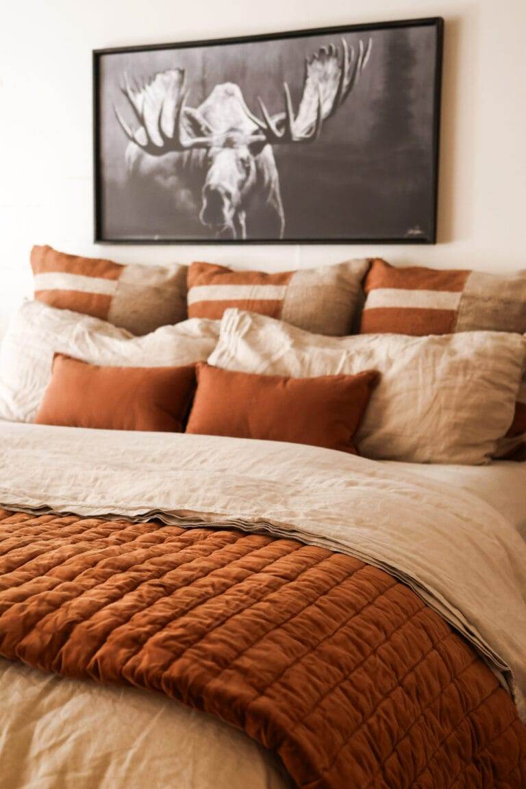 Cozy rustic bedding