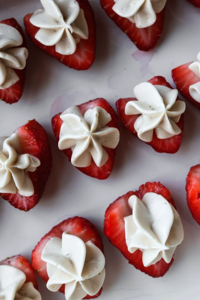 Strawberries with cream cheese filling.